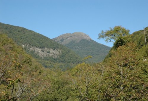 Вид на южный склон г. Большой Псеушхо из аула Наджиго