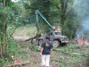 (2009.07.28) Незаконная рубка леса в 29-м кв. Веселовского лесничества Сочинского нацпарка при строительстве совмещенной дороги