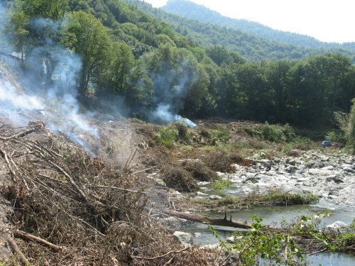 (2009.08.16) Строительство и вырубки леса в районе южного портала тоннеля №5 совмещенной дороги Адлер-Красная Поляна