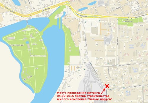 Схема расположения места проведения митинга против строительства ЖК "Белые паруса"