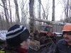 Рабочие, рубящие  лес на велотрассе Кабанья на горе Герсеванова