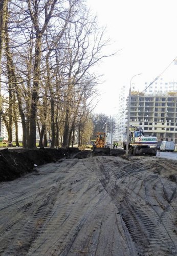 Строительство автопарковки на территории Бульвара Героев Разведчиков