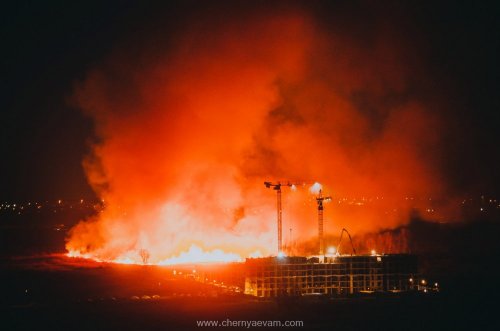 Пожар в Павловских плавнях ( Фото местного жителя)