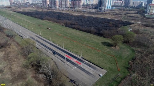Последствия пожара возле турбодрома "Белая стрела" (Краснодар)