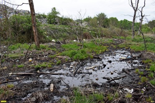 Чёрная токсичная "река" течёт с Апшеронской районной свалки ТБО