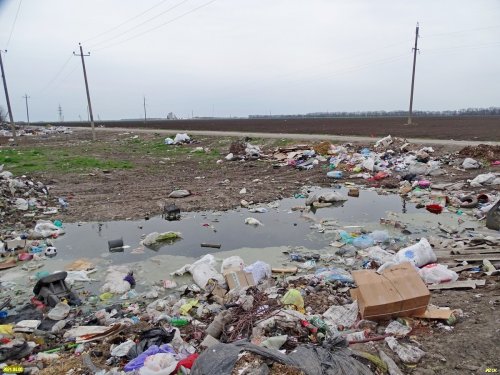 Коммунальные, промышленные, строительные и другие виды отходов на незаконной свалке в Калининском районе