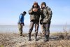 Активисты ЭВСК во время обследования перспективной ООПТ Мыс Любви на побережье Азовского моря