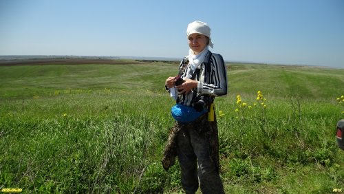 Исследователь А.Рудомаха на обследовании перспективной ООПТ Правогостагайские балки