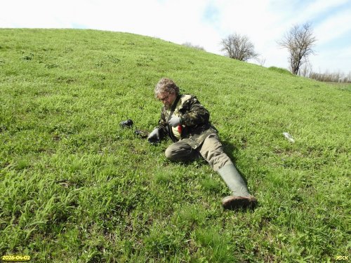 Координатор ЭВСК А.Рудомаха на обследовании перспективной ООПТ Курган Белый Ключ