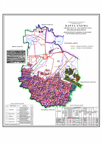 Карта-схема Афипского лесничества