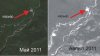 Космоснимки незаконного "олимпийского" карьера по дороге к селу Аибга (май и август 2011г.) 