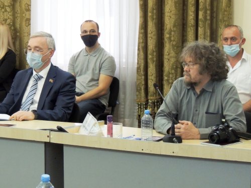Координатор ЭВСК Андрей Рудомаха на совещании с губернаторым Вениамином Кондратьевым в Белореченске 24 мая 2021 года