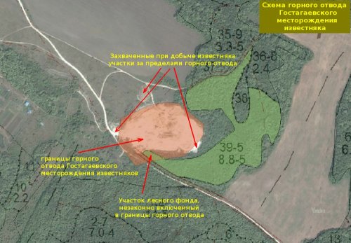 Схема горного отвода Гостагаевского месторождения известняка