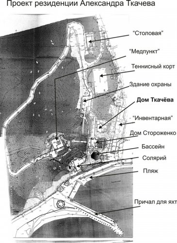 Схема проекта резиденции А.Ткачева, предоставленная на госэкоэкспертизу
